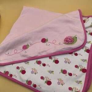 Gymboree Baby Girl Blanket Pink Snail Floral Lovey 2011 Rare HTF